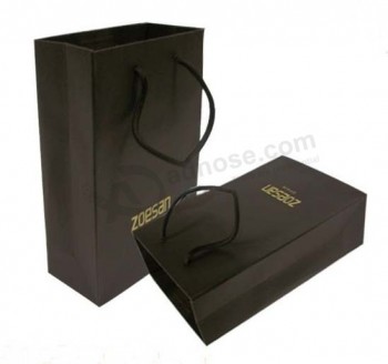 Custom cheap Hot Selling Black Colour Paper Bag (YY-B0015)