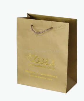 Wholesale custom logo with High Quanlity Luxury Golden Paper Bag with Golden Handle (YY-B0103)