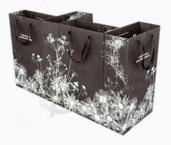 독특한 디자인의 쇼핑 종이 가방 유럽의 명품으로 도매 맞춤형 로고 (와이와이-비0106)