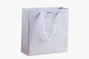 белый цвет фирменный бумажный пакет (уу-б0119) с вашим логотипом