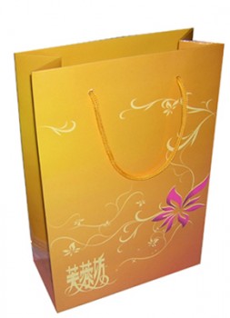 Wholesale custom your logo for Golden Colour Printing Matt Paper Paper Bag (YY-B0171)