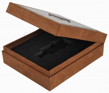 고품질 갈색 벨벳 종이 향수 상자에 대한 귀하의 로고와 전문적인 정의 (와이와이--비0201)