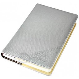 高品质灰色皮革豪华笔记本 (年年--湾0056) 带有你的标志