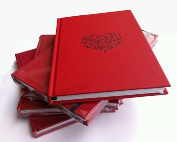 批发定制标志与红色皮革硬封面笔记本 (年年--ñ0254)