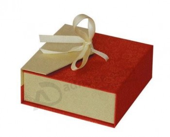 卸売カスタム高品質の赤＆アイボリーのカラーペーパーの宝石箱 (YY-J0052)