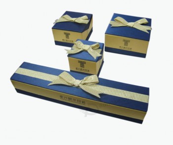 卸売カスタム高品質の青と黄色の色の紙の宝石箱 (YY-J0053)