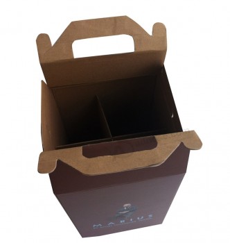 귀하의 로고 포장 종이 접이식 와인 선물 상자 도매 맞춤 (와이와이-W0125)