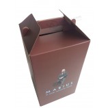 批发定制与您的标志豪华瓦楞纸4瓶葡萄酒纸礼品盒 (年年-W上0128)