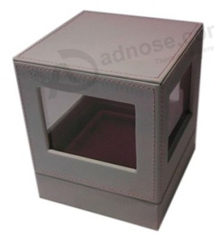 оптовый таможня с вашим квадратом максимума логоса-класс парфюмерной коробки с ПВХ-окном (уу-б0319)