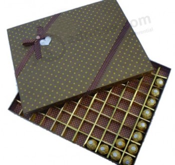 ミニお祝いのためのあなたのロゴとカスタム飾り空の高級紙のチョコレートボックス卸売 (YY--B0016)