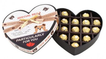 심장 모양의 초콜릿 상자에 대한 로고가있는 사용자 정의 (와이와이--비0013)