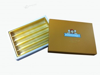 고품질 황금 종이 초콜렛 상자를위한 당신의 로고를 가진 관례 (와이와이-기음01)