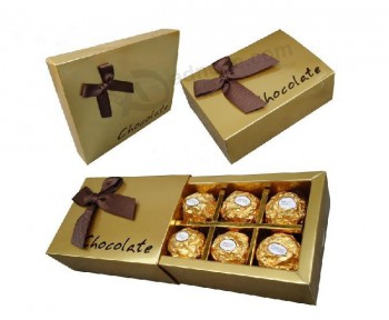 обычай с вашим логотипом для шоколадной коробки с золотой карточкой (уу-с0080)