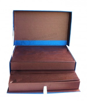 обычай с вашим логотипом для высококачественной двухцветной шоколадной коробки с голубым цветом (уу-с0060)