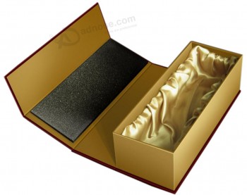 верхний сорт золотой цвет вина подарочной коробке со вставкой (уу--б0238)с вашим логотипом