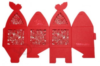 赤い色の甘い紙の折り畳み式の結婚式のキャンディーボックス (YY-B0319)あなたのロゴと一緒に