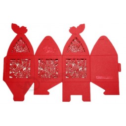 Red Colour Sweet Paper Folding Wedding Candy Box (YY-B0319)with your logo