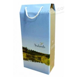 高品质牛皮纸酒盒带手柄 (年年-W上0101)带有你的标志