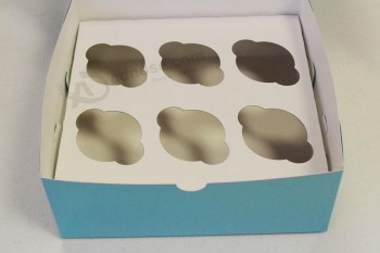 最高品質のカップケーキボックス/挿入式の折り畳み式ケーキボックス