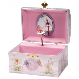 Newest Design Square Fabric Travel Jewelry Box in Pink