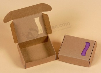 Professionnel recyclable design personnalisé savon artisanal brun boîte de papier kraft avec fenêtre