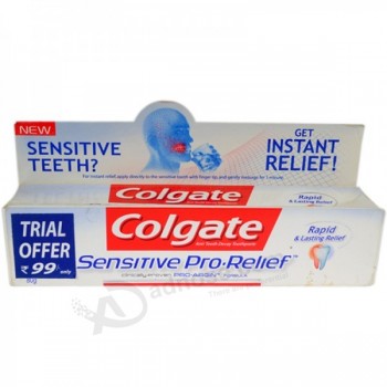 Caixa de pasta de dentes de cor azul papel reciclável ambiental bonito