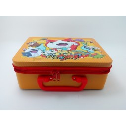 New Arrival Fashion Decorated Lunch Tin Box with Zip