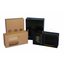 制造oem黑色刚性手工纸包装盒
