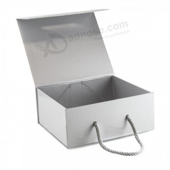 High Quality Luxury Foil Paper Rigid Box with Handle