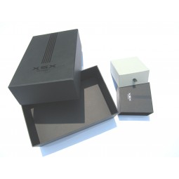 Luxo hot stamping caixa de papel de embalagem de presente com inserção de seda de ouro