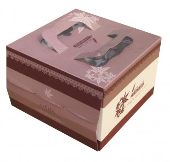 Cajas de pastel decorativos con mango caja de regalo de papel al por mayor