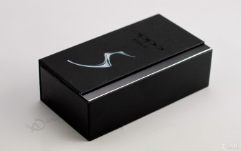 Caixa de papel de empacotamento brilhante do telefone de pilha do logotipo do revestimento uv