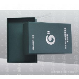Benutzerdefinierte schwarze Kartonverpackung heiß-Stempeln Logo Handy-Box