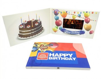 Happy Birthday LCD Brochure Video Greeting Card 4.3inch