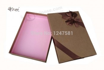 Popular caixa de vestido de fita decorativa embalagem caixa branca de embalagem