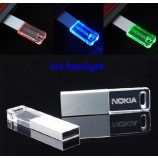 Acrílico transparente memoria flash 128mb-64gb unidad acrílica usb con led