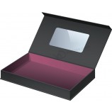 Fermeture magnétique boîte de chemise d'emballage haut de gamme avec poignée et fenêtre transparente