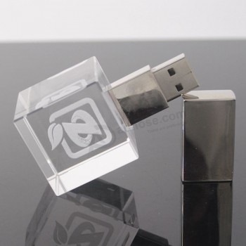 Personalizado 3d laser logo square usb pen drive factory