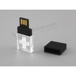 Pequeno usb de cristal, preto de plástico de cristal usb flash drive