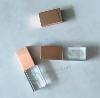 высокое качество изготовленный на заказ 3D логос золота золота кристалл usb с светодиодной вспышкой USB-накопитель 32gb 64gb памяти