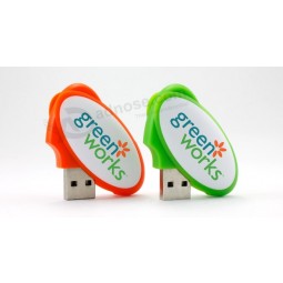 Forma oval plástica do flash do usb da forma com impressão feita sob encomenda do logotipo