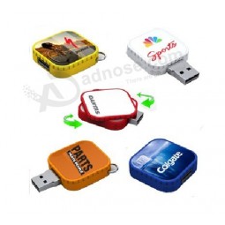 Aangepaste logo geprinte vierkante vorm slide plastic usb driver