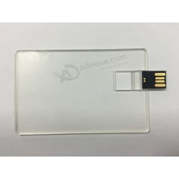 Transparante wafeltje visitekaartje usb flash drive met sticker