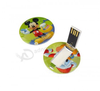 Customized Printed Circle/Round Business Card USB 4GB Flash Drives