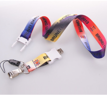 Custom high-end New Products Lanyard Neck Strap USB Flash Drive for Sale