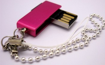 обычай с вашим логотипом для 4-сантиметрового мини-поворотного USB-накопителя с бесплатной цепочкой ключей
