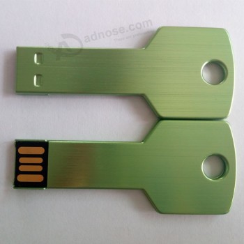 обычай с вашим логосом для алюминиевого сплава USB флэш-накопителя зеленый ключ USB 16гб 32гб 1гб