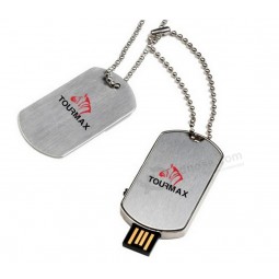 Hoge kwaliteit dog tag usb flash drive met aangepaste afdrukken