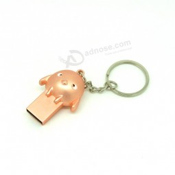 Custom with your logo for Metal Gold Chicken USB Flash Drive Disk Key Chain Memory Stick Pendrive Mini Pen Drive