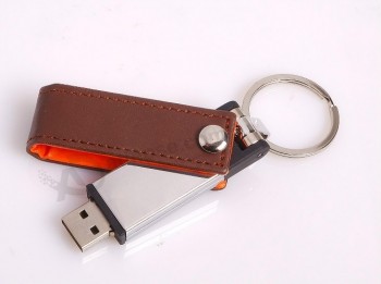 8Gb USB 2.0 Flash Drive Memory Thumb Stick Pen Leather Rotating Storage U Disk